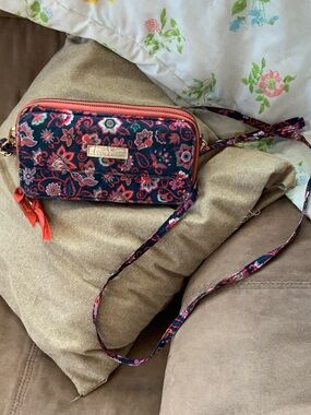 Simply Southern Navy Floral Crossbody with Pink & Coral Accents